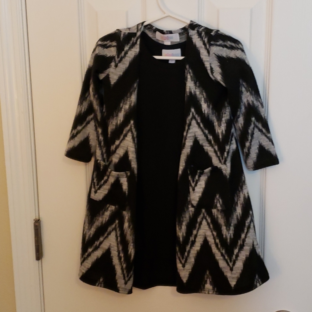 Lularoe kid cardigan Sariah. Black & gray …